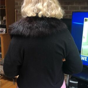 Fox collar sweater in black size small.